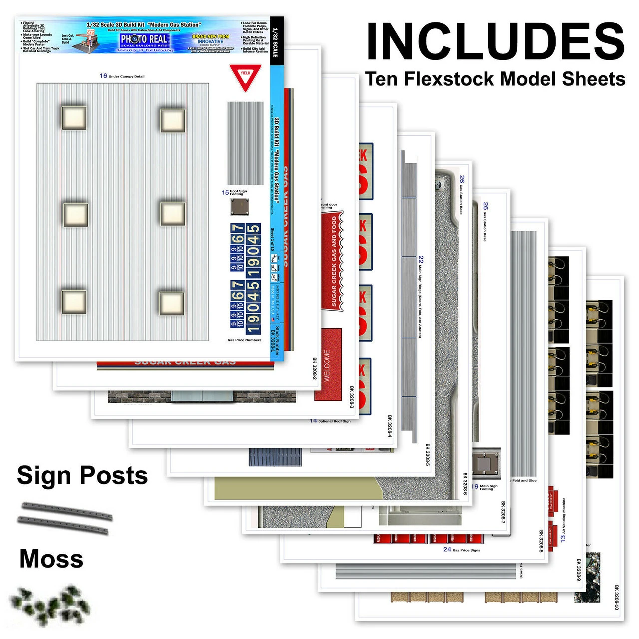 BK 3208 1:32 Scale Gas Station Building Kit 6 BK 3208 1:32 Scale Gas Station Building Kit - Image 4
