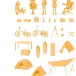 Kaiyodo ARTPLA 1/24 Yuru Camp Camping Set Plastic Model (Laid-Back Camp)