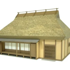 Sankei MK05-07 Tatched House B 1/87 HO Scale Paper Kits