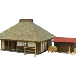 Sankei MK05-20 Japanse Tatched Roof House 1/87 HO Scale Paper Kits