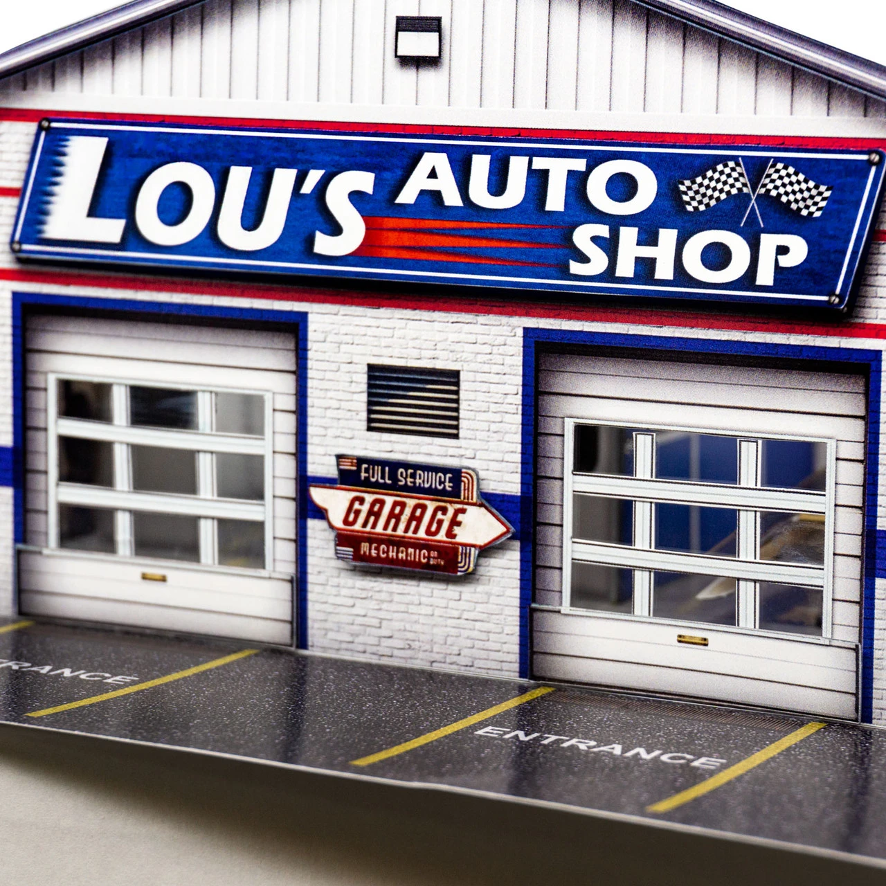 BK 6458 1:64 Scale "Lou's Auto Shop" Photo Real Scale Building Kit 4 BK 6458 1:64 Scale "Lou's Auto Shop" Photo Real Scale Building Kit - Image 2