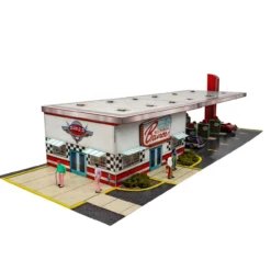 BK 6459 1:64 Scale "Bruno's Dine-In & Drive-In" Photo Real Scale Building Kit 16 BK 6459 1:64 Scale "Bruno's Dine-In & Drive-In" Photo Real Scale Building Kit -Innovative Hobby Supply shop diner side 88354.1680290281