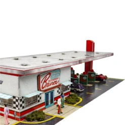 BK 6459 1:64 Scale "Bruno's Dine-In & Drive-In" Photo Real Scale Building Kit 12 BK 6459 1:64 Scale "Bruno's Dine-In & Drive-In" Photo Real Scale Building Kit -Innovative Hobby Supply shop diner view left 66513.1680290281