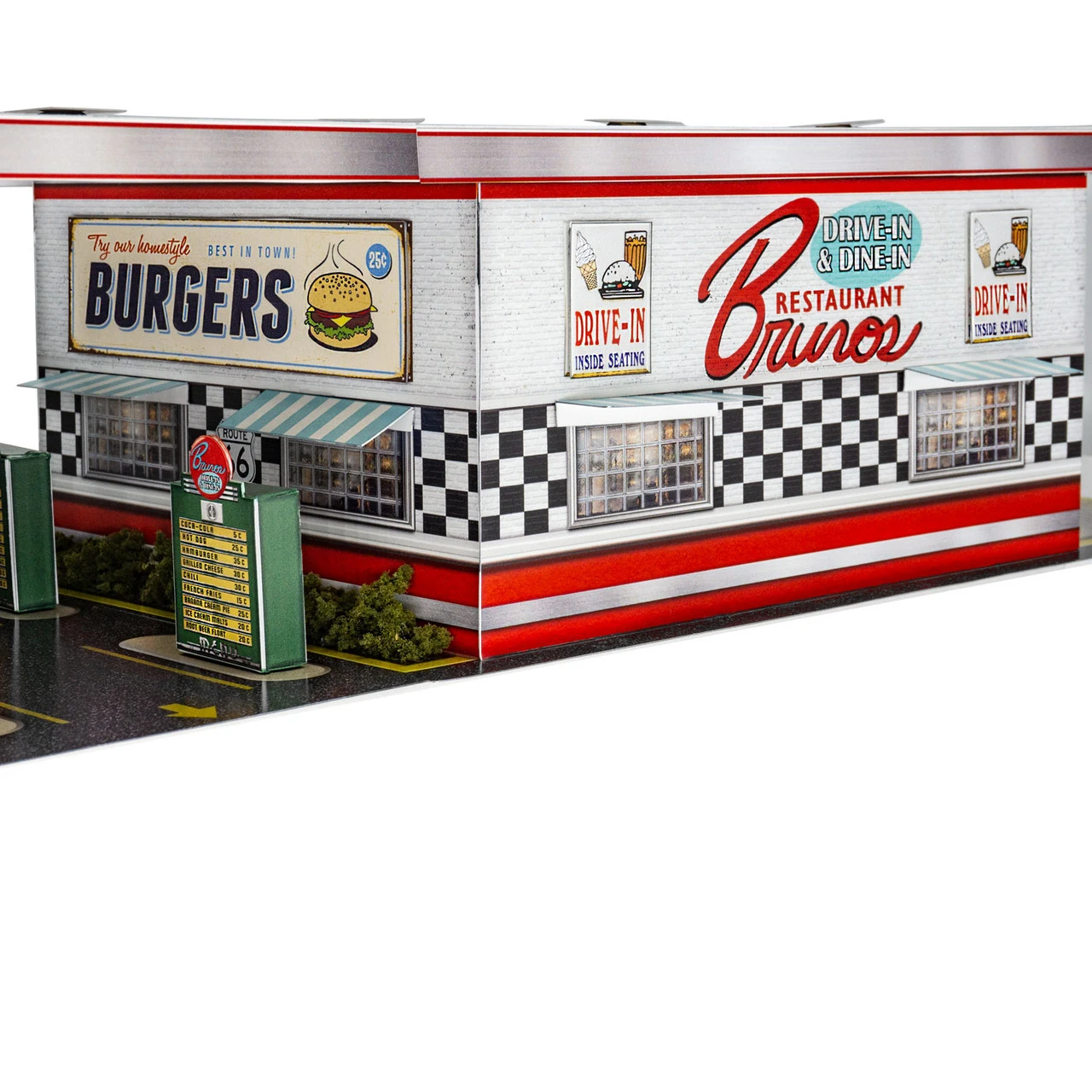 BK 6459 1:64 Scale "Bruno's Dine-In & Drive-In" Photo Real Scale Building Kit 4 BK 6459 1:64 Scale "Bruno's Dine-In & Drive-In" Photo Real Scale Building Kit - Image 2