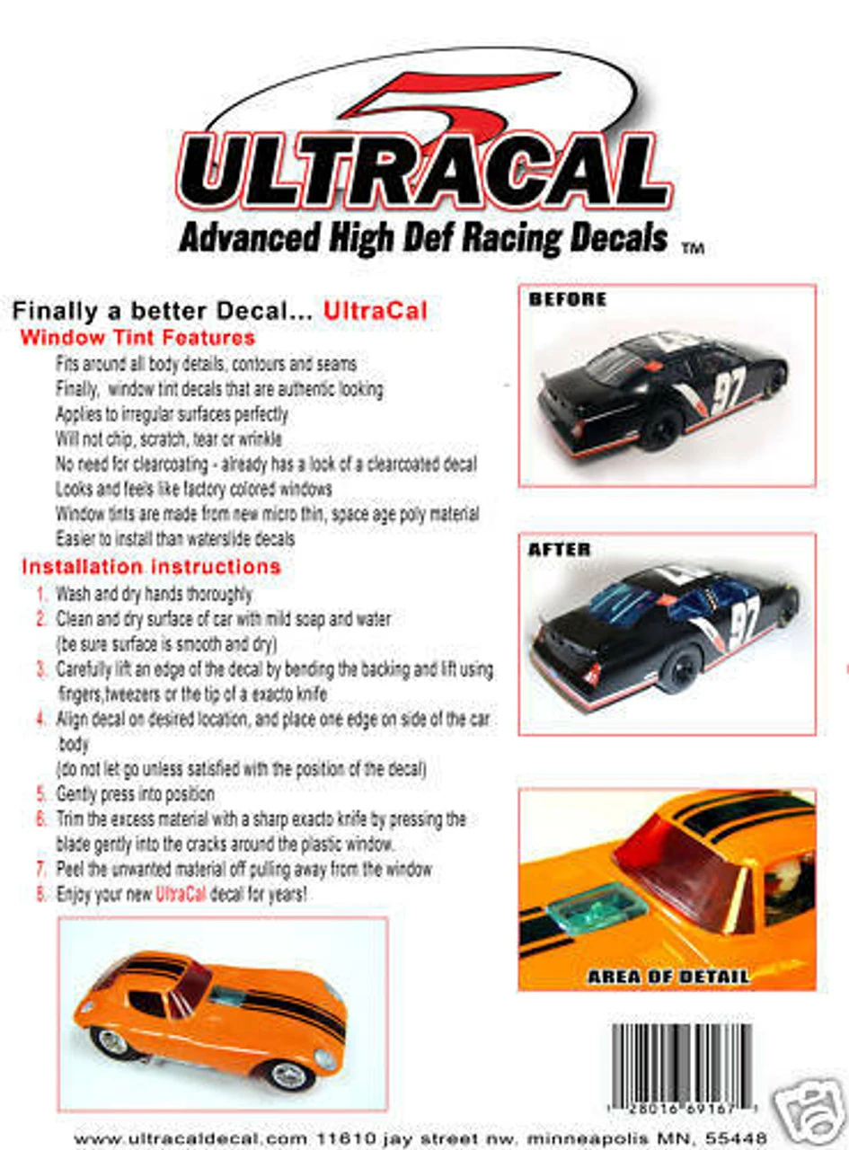MG 3205 Ultracal Racing Scale Window Tint Decals 1:43 Scale 4 MG 3205 Ultracal Racing Scale Window Tint Decals 1:43 Scale - Image 2