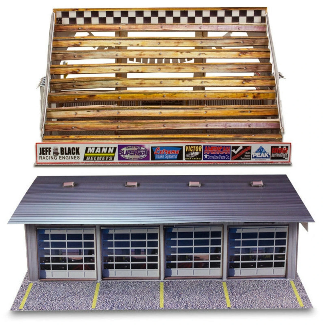 BK 8712 1:87 Scale "Four Stall Pit Garage & Bleachers" Photo Real Scale Building Kit 10 BK 8712 1:87 Scale "Four Stall Pit Garage & Bleachers" Photo Real Scale Building Kit - Image 8