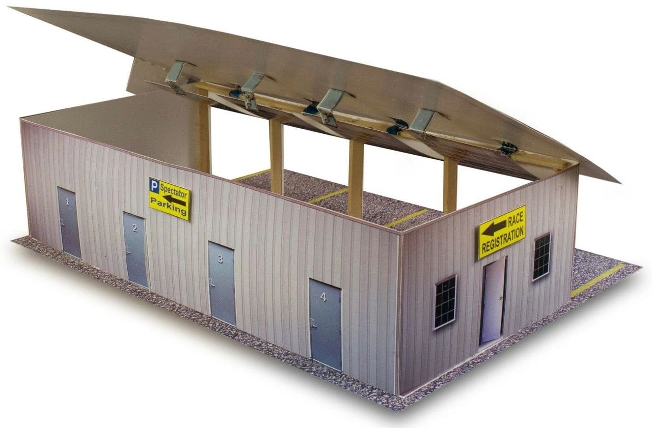 BK 8712 1:87 Scale "Four Stall Pit Garage & Bleachers" Photo Real Scale Building Kit 5 BK 8712 1:87 Scale "Four Stall Pit Garage & Bleachers" Photo Real Scale Building Kit - Image 3