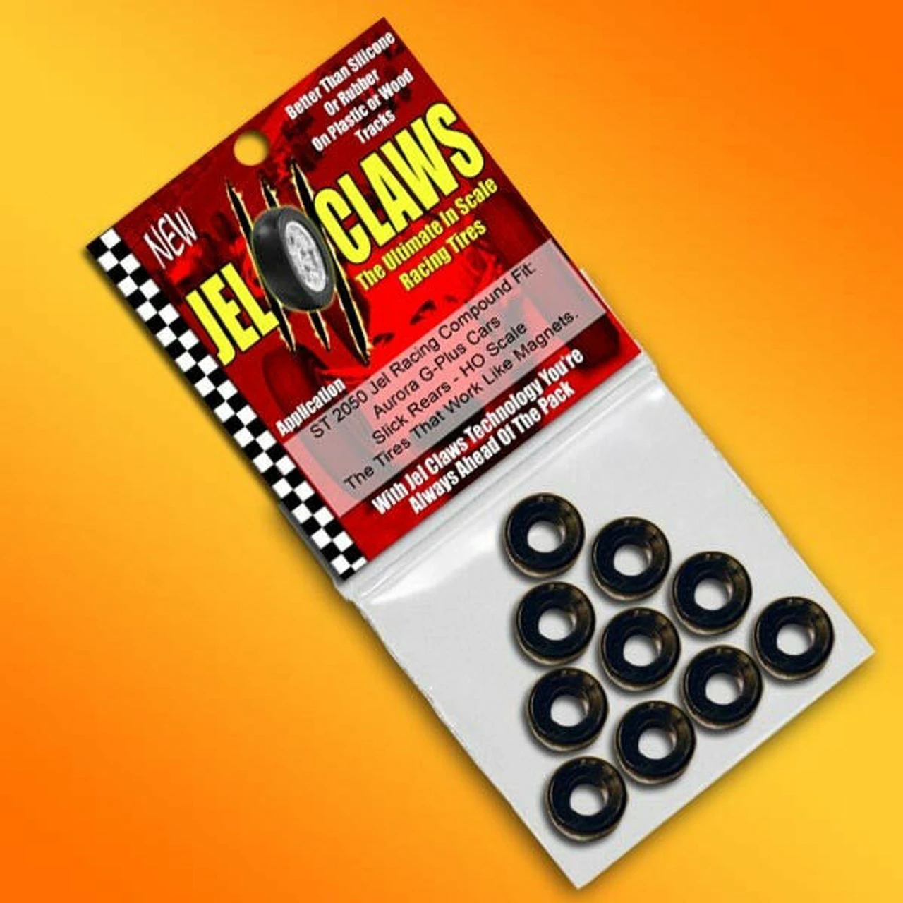 ST 2050 1/64 HO Scale Slot Car Tire For Aurora G Plus Cars, Rear Tires With Smooth Wheels, HO Scale Slick 4 ST 2050 1/64 HO Scale Slot Car Tire For Aurora G Plus Cars, Rear Tires With Smooth Wheels, HO Scale Slick - Image 2