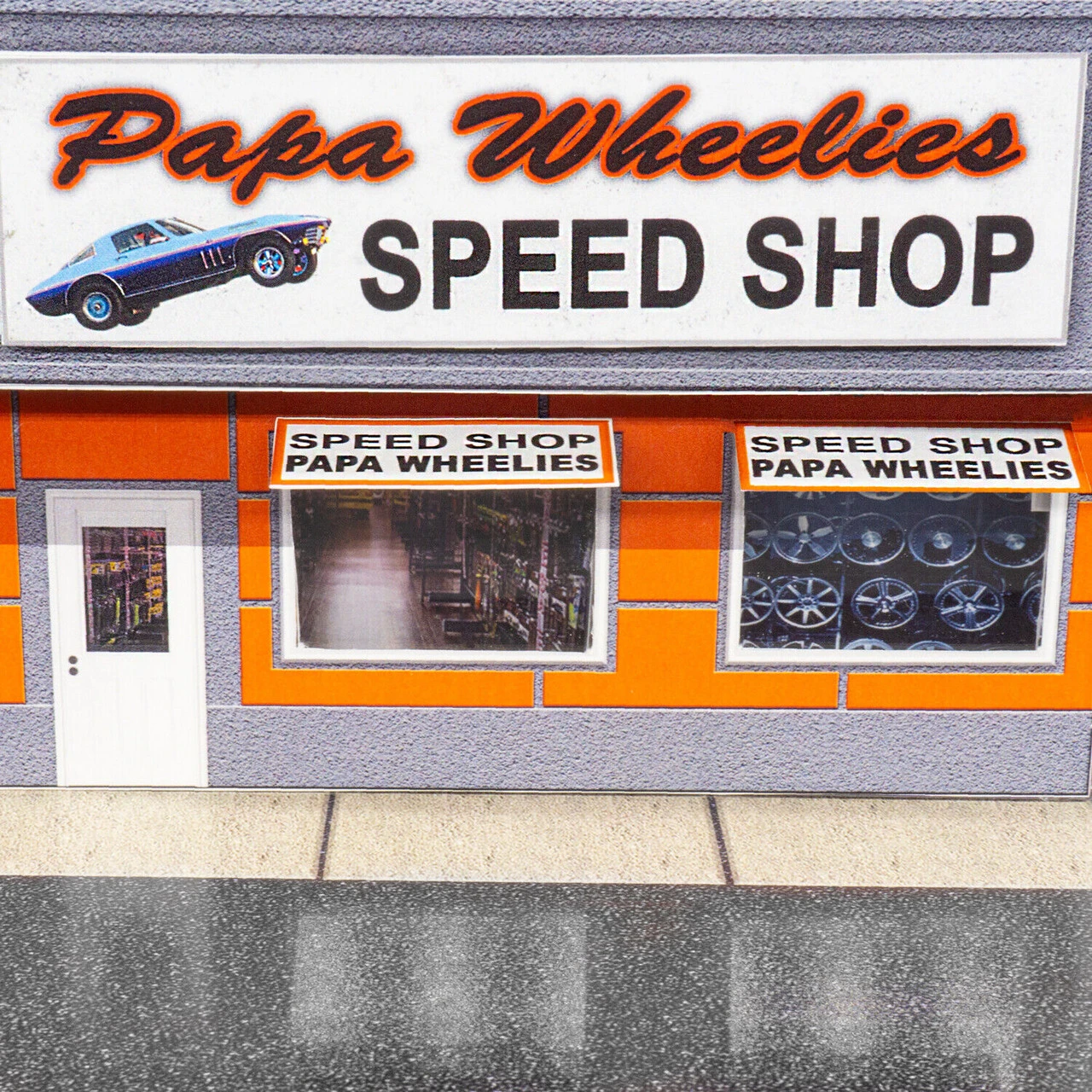 BK 6451 1:64 Scale "Papa Wheelies Speed Shop" Photo Real Scale Building Kit 4 BK 6451 1:64 Scale "Papa Wheelies Speed Shop" Photo Real Scale Building Kit - Image 2