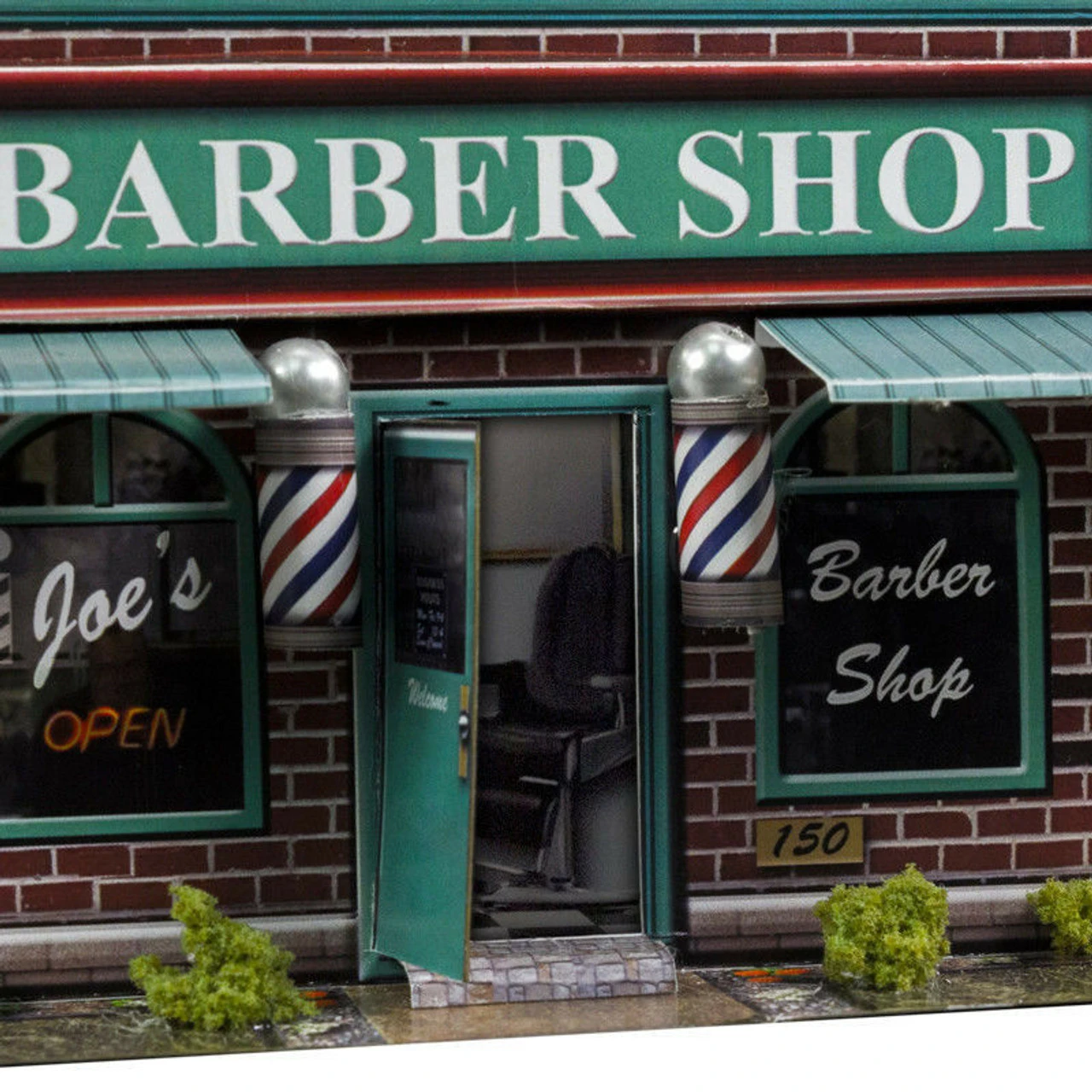 BK 8704 1:87 Scale "Motorcycle Shop & Barber Shop" Photo Real Scale Building Kit 4 BK 8704 1:87 Scale "Motorcycle Shop & Barber Shop" Photo Real Scale Building Kit - Image 3