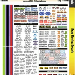 MG 3442 Ultracal Drag Racing Decals For 1:24 Scale Applications
