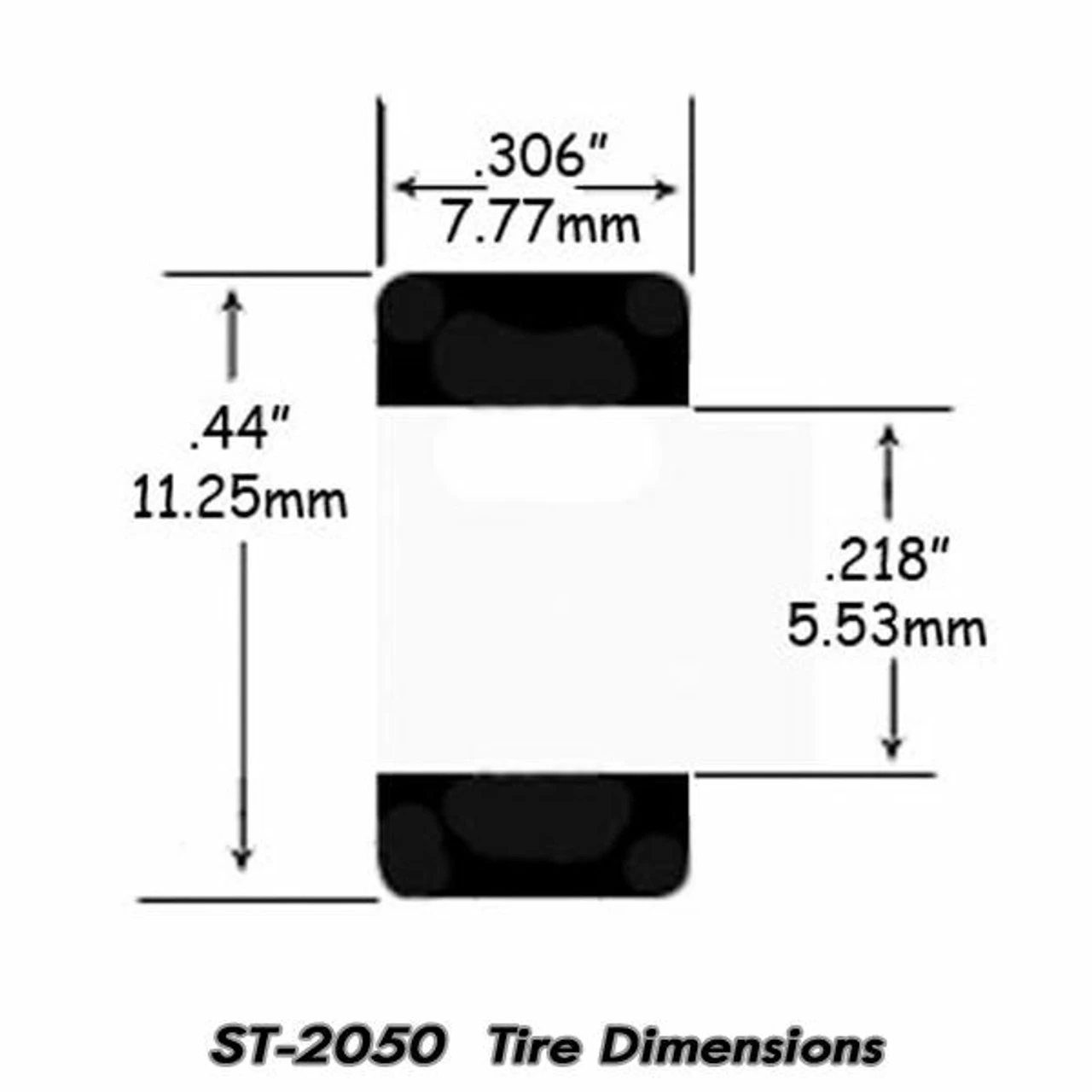 ST 2050 1/64 HO Scale Slot Car Tire For Aurora G Plus Cars, Rear Tires With Smooth Wheels, HO Scale Slick 5 ST 2050 1/64 HO Scale Slot Car Tire For Aurora G Plus Cars, Rear Tires With Smooth Wheels, HO Scale Slick - Image 3