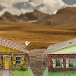 BK 8700 1:87 Scale "Sandstone & Brick Rambler Houses" Photo Real Scale Building Kit -Innovative Hobby Supply shop s l1600 36389.1641507571