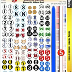 MG 3300 Ultracal Racing Numbers And Roundel Decals For 1:32 Scale Applications