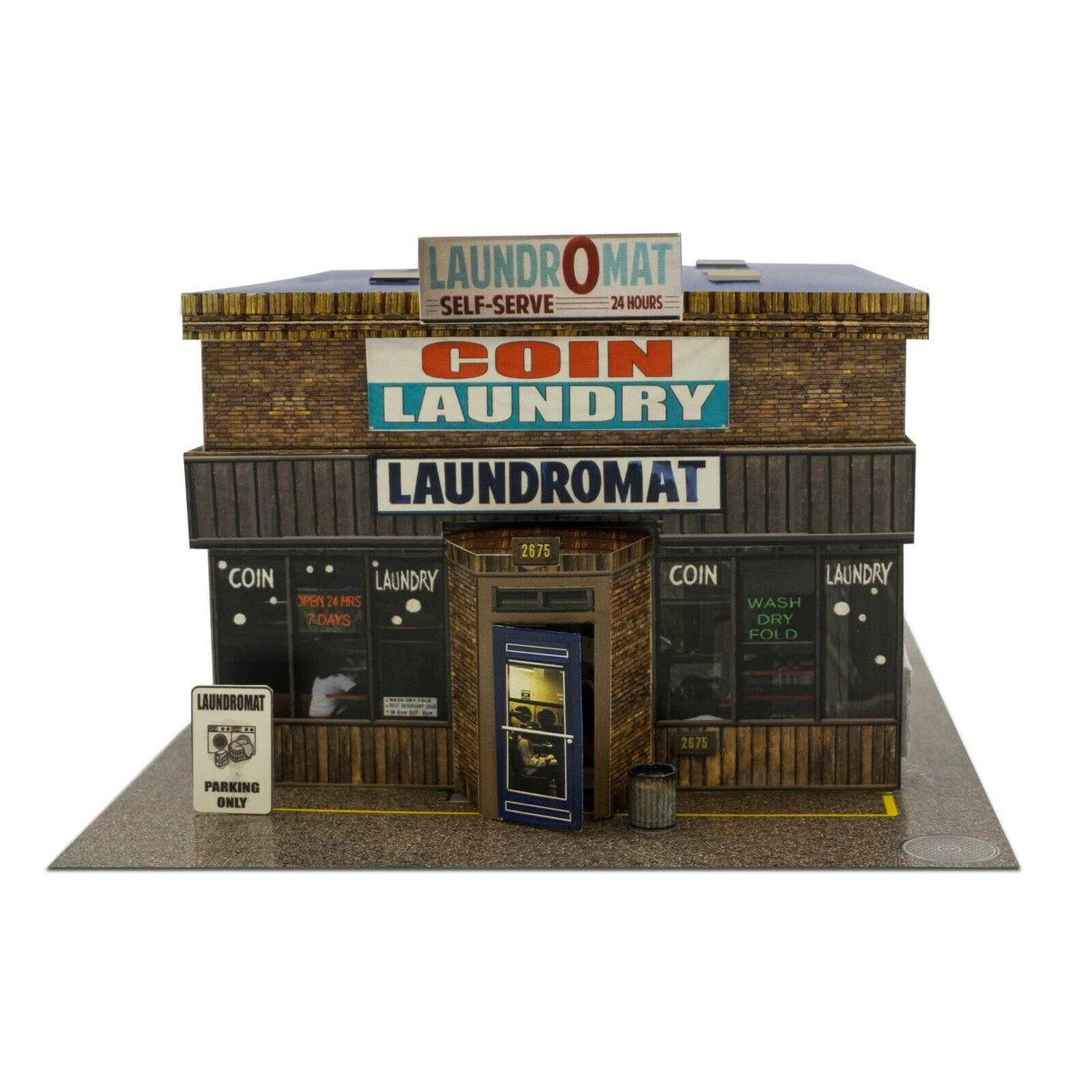 BK 4834 1:48 Scale Slot Car HO Laundry Laundromat Building Kit 4 BK 4834 1:48 Scale Slot Car HO Laundry Laundromat Building Kit - Image 2