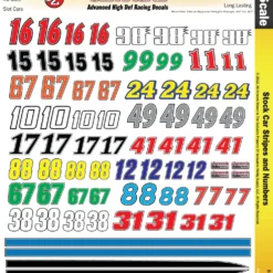 MG 3440 Utracal - Stock Car Numbers - High Definition Racing Decals For 1:24 Scale