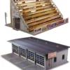 BK 8712 1:87 Scale "Four Stall Pit Garage & Bleachers" Photo Real Scale Building Kit -Innovative Hobby Supply shop s l1600 48653.1641506656