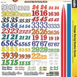 MG 3320 Ultracal Vintage Racing Number Decals For 1:32 Scale Applications
