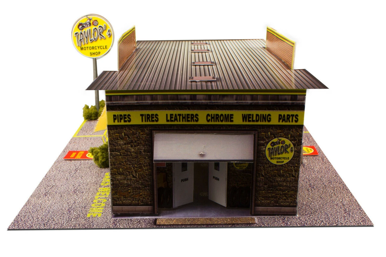 BK 6401 1:64 Scale "Motorcycle Shop" Photo Real Scale Building Kit 6 BK 6401 1:64 Scale "Motorcycle Shop" Photo Real Scale Building Kit - Image 4