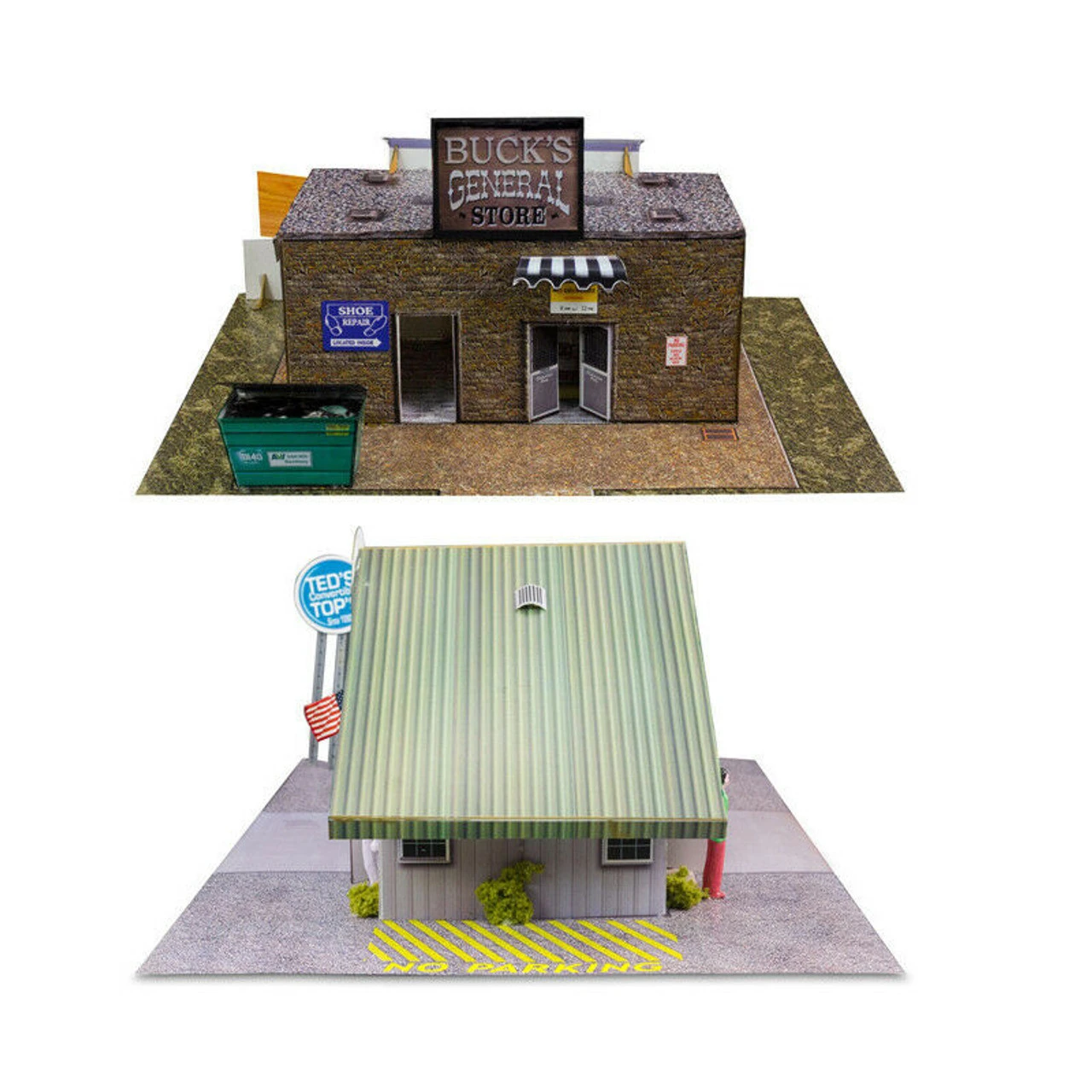 BK 8703 1:87 Scale "General Store & Commercial Steel Building" Photo Real Scale Building Kit 4 BK 8703 1:87 Scale "General Store & Commercial Steel Building" Photo Real Scale Building Kit - Image 2