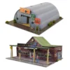 BK 8710 1:87 Scale "Quonset Hut & Train Station" Photo Real Scale Building Kit