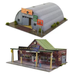 BK 8710 1:87 Scale "Quonset Hut & Train Station" Photo Real Scale Building Kit