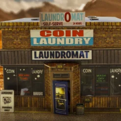BK 6434 1:64 Scale Slot Car Coin Laundry Laundromat Building Kit -Innovative Hobby Supply shop s l1600 69371.1641507645