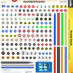 MG 3100 Ultracal Racing Numbers And Roundel Decals 1:64 HO Scale
