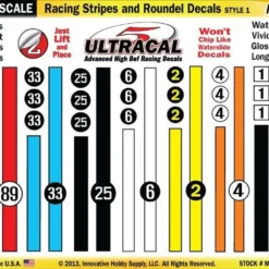 MG 6103-1 Ultracal Racing Stripes And Roundel Decals Style 1 1:64 Scale