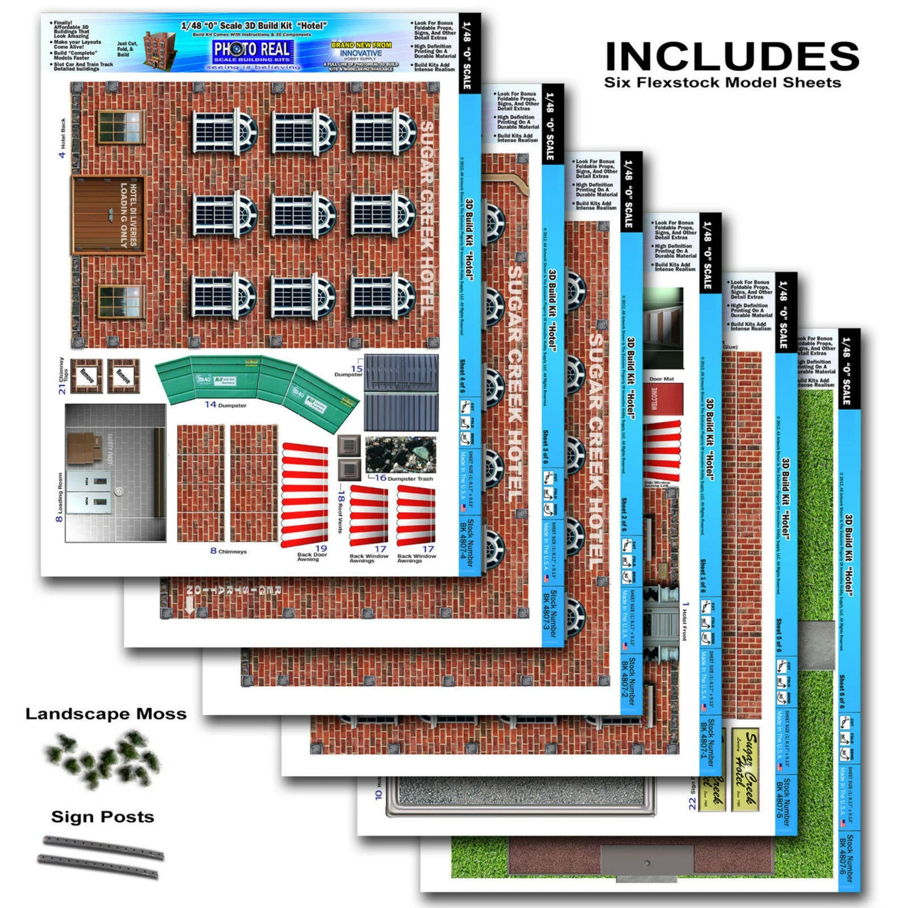 BK 4807 1:48 Scale "Hotel" Photo Real Scale Building Kit 12 BK 4807 1:48 Scale "Hotel" Photo Real Scale Building Kit - Image 10