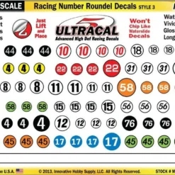 MG 6100-3 Ultracal Racing Number Roundel Decals Style 3 1:64 Scale