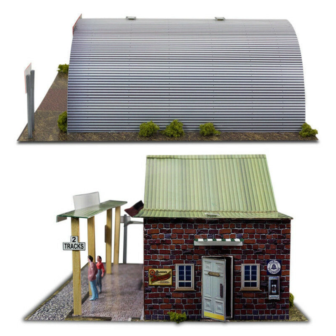 BK 8710 1:87 Scale "Quonset Hut & Train Station" Photo Real Scale Building Kit 11 BK 8710 1:87 Scale "Quonset Hut & Train Station" Photo Real Scale Building Kit - Image 9