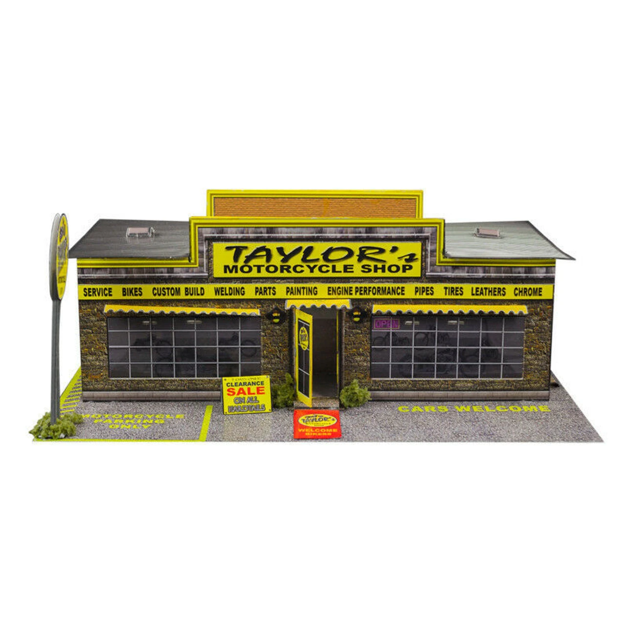 BK 8704 1:87 Scale "Motorcycle Shop & Barber Shop" Photo Real Scale Building Kit 8 BK 8704 1:87 Scale "Motorcycle Shop & Barber Shop" Photo Real Scale Building Kit - Image 7