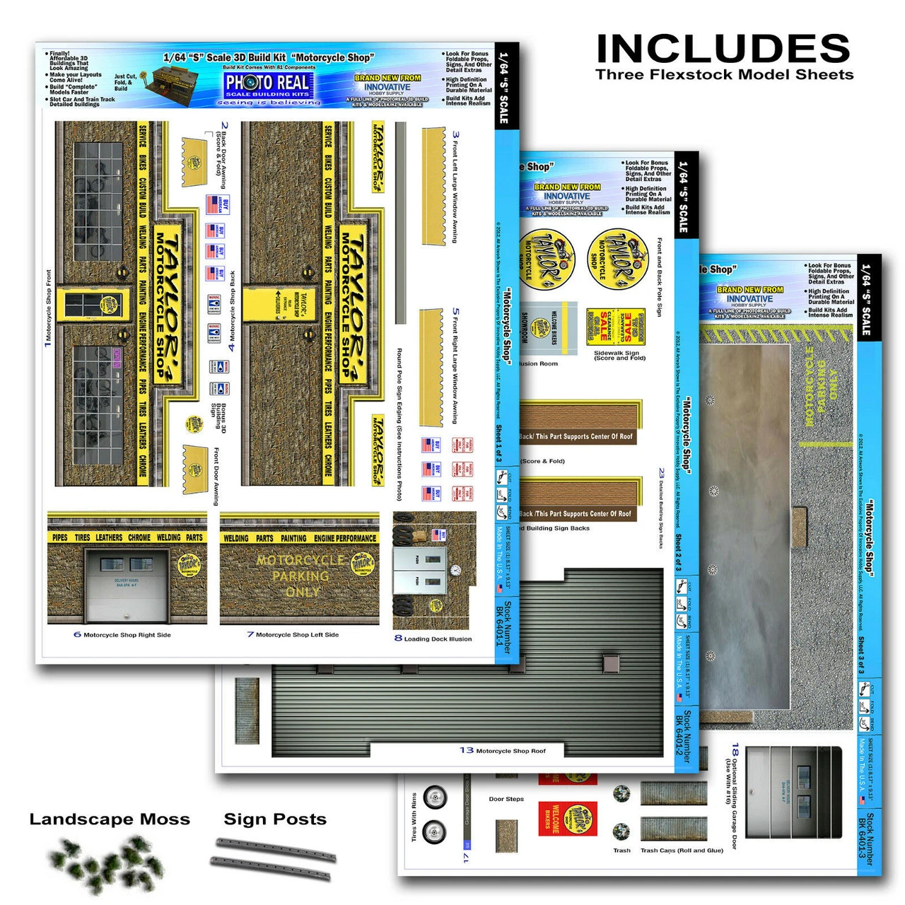 BK 6401 1:64 Scale "Motorcycle Shop" Photo Real Scale Building Kit 12 BK 6401 1:64 Scale "Motorcycle Shop" Photo Real Scale Building Kit - Image 10