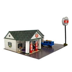 BK 6447 1:64 Scale "Leroy's Gas Station" Photo Real Scale Building Kit
