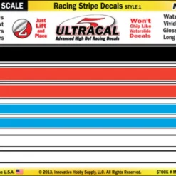 MG 6204-1 UltraCal Racing Stripe Decals Style 1 1:43 Scale