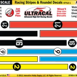 MG 6203-1 UltraCal Stripes & Roundel Decals Style 1 1:43 Scale
