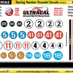MG 6200-1 UltraCal High Def Racing Number Roundel Decals Style 1 1:43 Scale