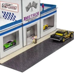 BK 6461 1:64 Scale "Track Tower" Photo Real Scale Building Kit -Innovative Hobby Supply shop tower front windows left view 53627.1695995399